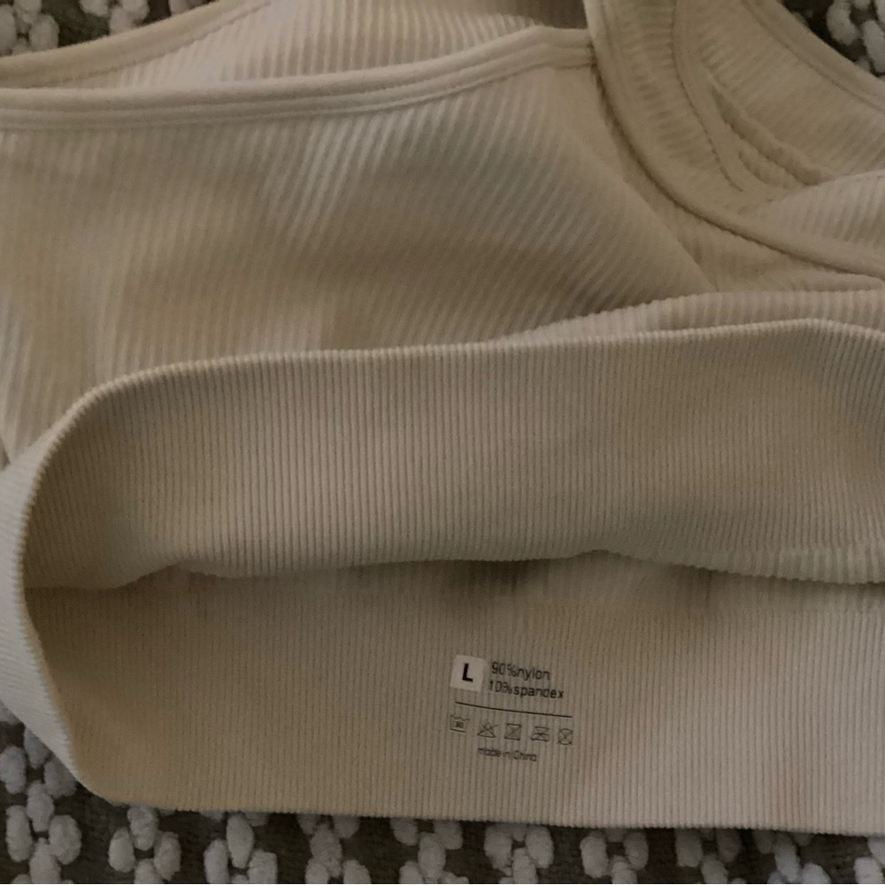 Cream Ribbed Tank Top - Picture 2 of 4